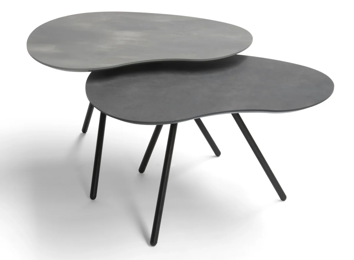 Brees New World top-salontafelset Cloudy HPL alugrijs + agaat