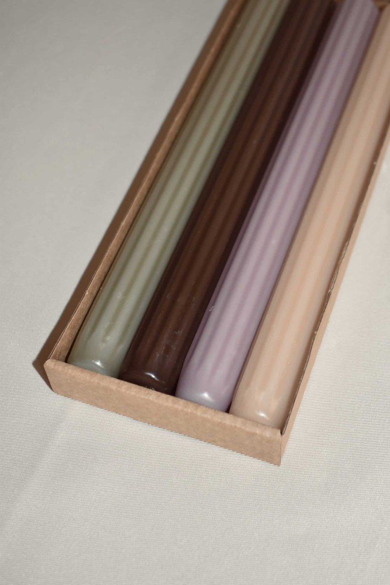 Ribbel dinerkaarsjes | 4 stuks - Afbeelding 3