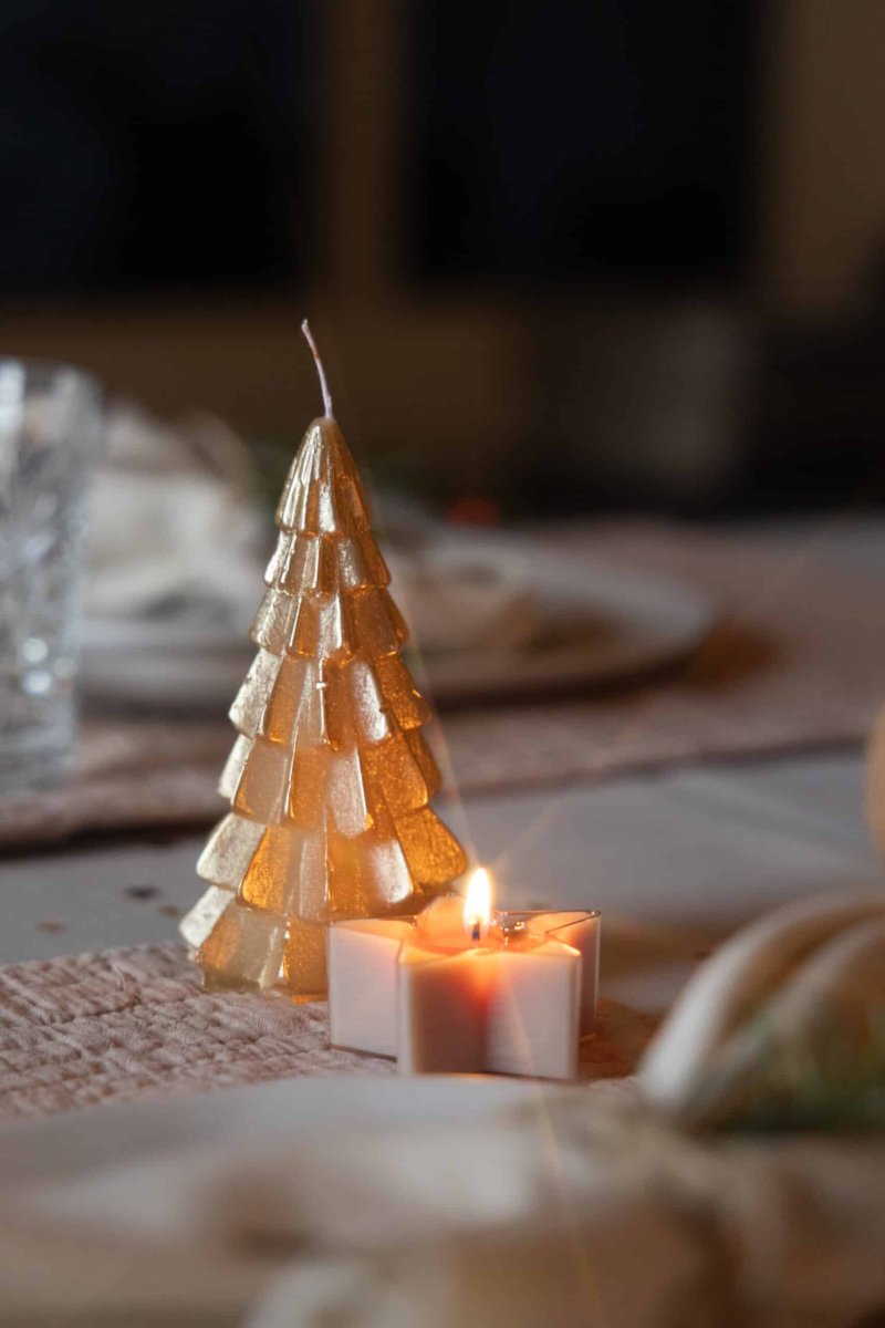 Kerstboom kaars klein | Goud - Afbeelding 4