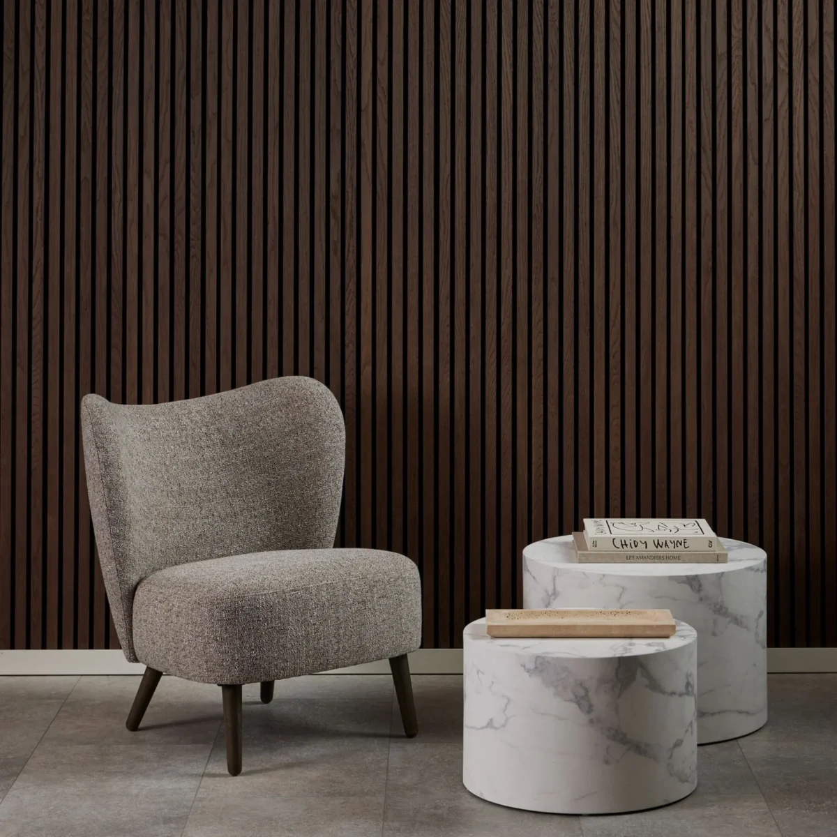 Fauteuil Klarup in zachte beige stof - Afbeelding 2