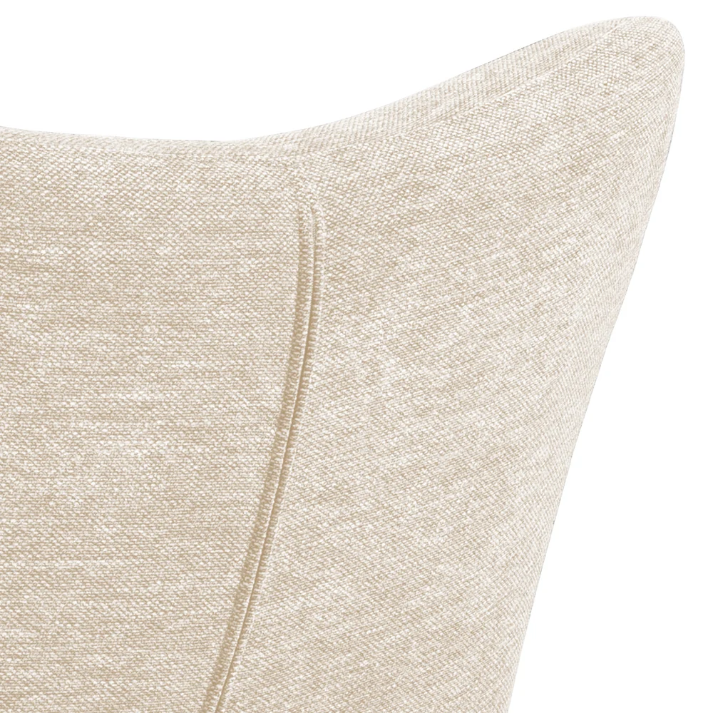 Fauteuil + hocker Hov in luxe crème stof - Afbeelding 6