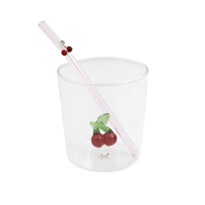 Glas Met Kers En Rietje Borosilicaat 300 ml – Point Virgule