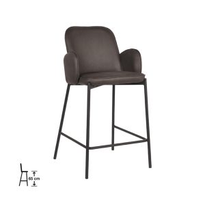 LABEL51 Barkruk Jari – Antraciet – Microvezel – Laag
