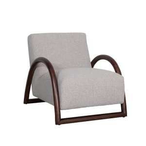 LABEL51 Fauteuil Viggo – Naturel – Boucle – Walnoot Houten Frame