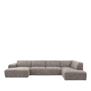 LABEL51 Bank Verona – Taupe Silencio – Geweven – U-Bank Rechts