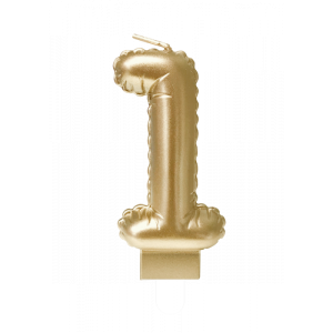 Foil balloon candle gold – 1 – Paper Dreams
