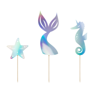 Zeemeermin  Cake Toppers 3 st.PartyDeco