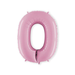 Folieballon ‘0’ 100 cm Licht Roze – Grabo